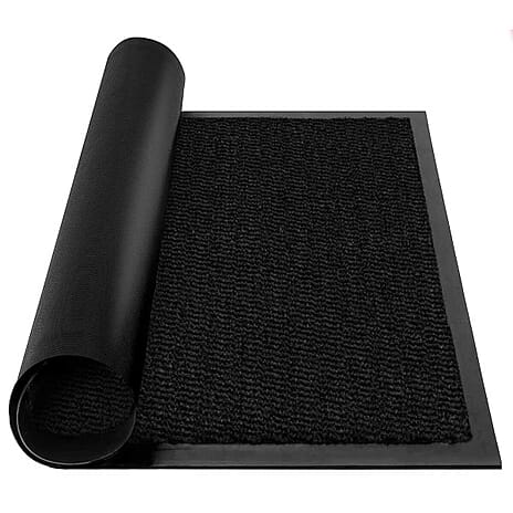 Machine Washable Anti Skid - Slip Large Door Mat (Size 120x60 cm) - Black