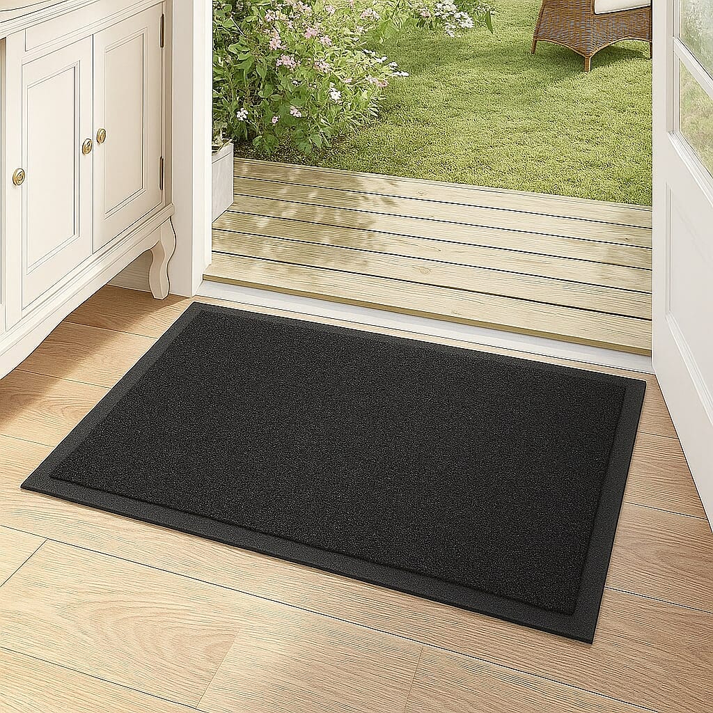 Brand New- Machine Washable Anti Skid - Slip Door Mat (Size 50x80 cm) - Black