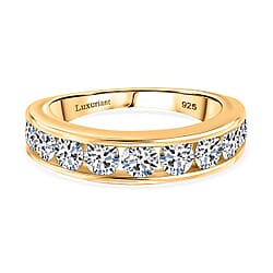 LUXURIANT 1.5 Ct. Lab Grown Diamond Half-Eternity Band Ring in Sterling Silver (SI-G/H)