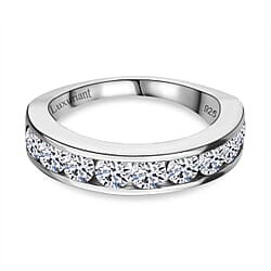 LUXURIANT 1.5 Ct. Lab Grown Diamond Half-Eternity Band Ring in Sterling Silver (SI-G/H)