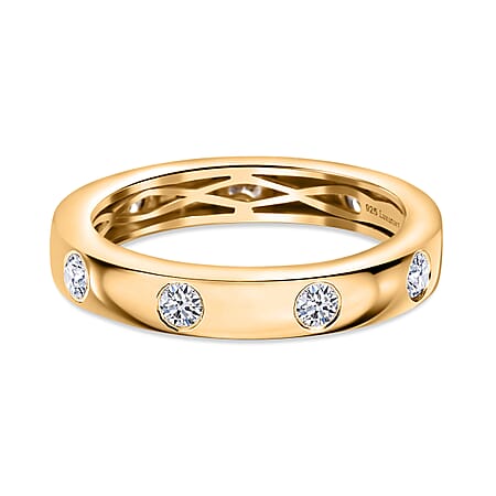 LUXURIANT Lab Grown Diamond (SI G/H) Band Ring in 18K Vermeil Yellow Gold Plated Sterling Silver 0.52 Ct. LUXURIANT Lab Grown Diamond (SI G/H) Band Ring in 18K Vermeil Yellow Gold Plated Sterling Silver 0.52 Ct.