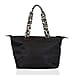 One Time Designer Closeout Deal - Diamond Pattern Quilted Tote Bag with Additional Adjustable Crossbody Strap - Black