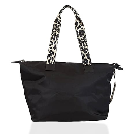 One Time Designer Closeout Deal - Diamond Pattern Quilted Tote Bag with Additional Adjustable Crossbody Strap - Black