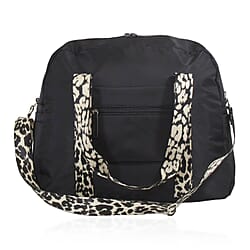 Waterproof Duffle Weekender Tote Bag with Shoulder Strap - Black