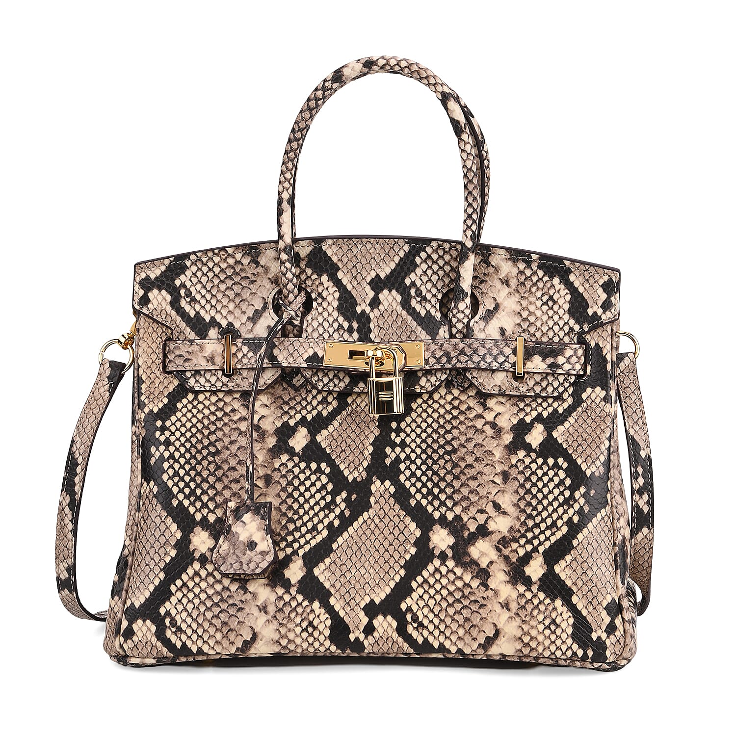 100% Genuine Leather Snakeskin Pattern Crossbody Bag
