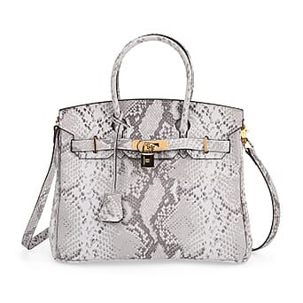 https://tjcuk.sirv.com/Products/80/6/8069469/Genuine-Leather-Snakeskin-Pattern-Crossbody-Bag-with-Top-Handle-Gray-W_8069469.jpg?w=342&h=342