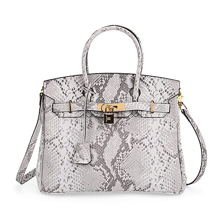 100% Genuine Leather Snakeskin Pattern Crossbody Bag