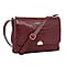 Leatherette Snake Skin Pattern Crossbody Bag - Black