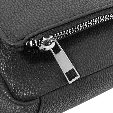 Leatherette Guitar Strap Crossbody Bag - Black