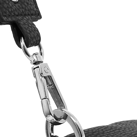 Leatherette Guitar Strap Crossbody Bag - Black