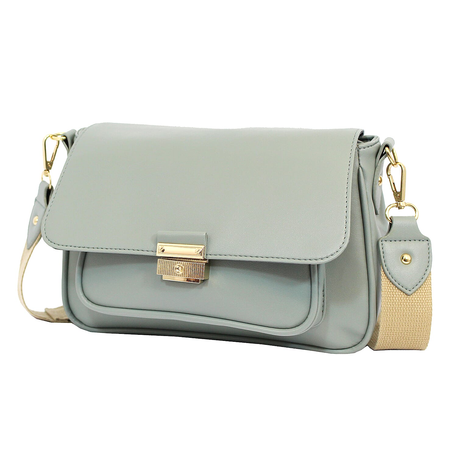 Waterproof Front Buckle Crossbody Bag - Blue