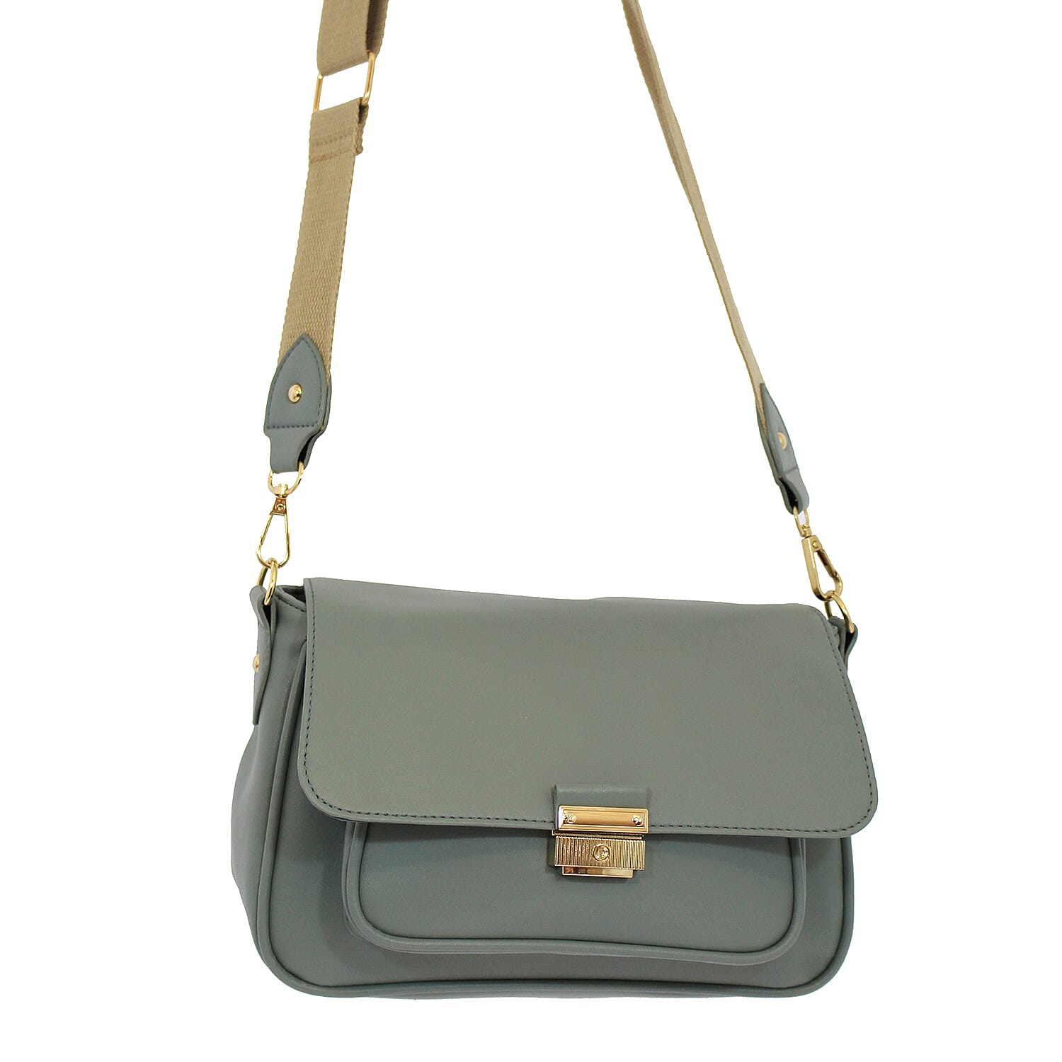 Waterproof Front Buckle Crossbody Bag - Blue