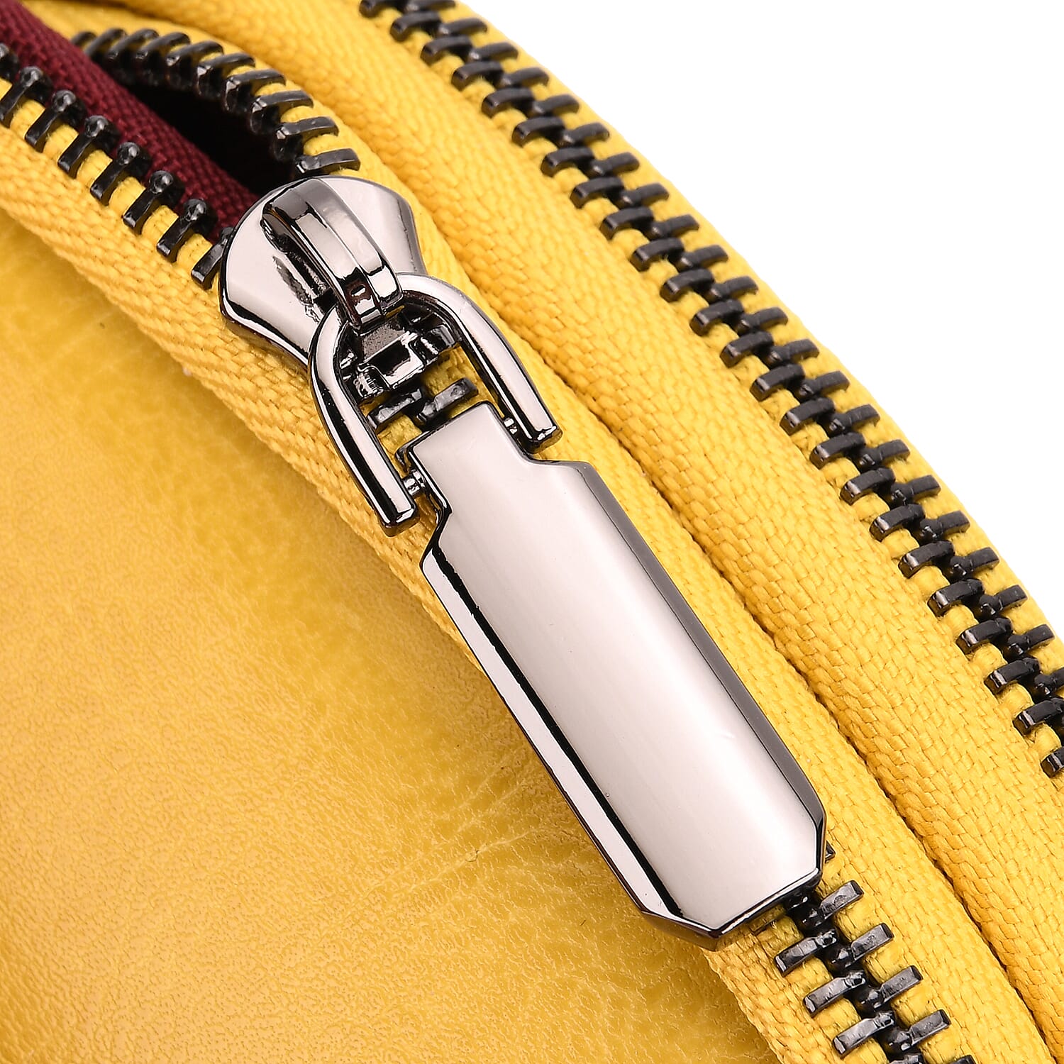 Genuine Leather Mini Messenger Crossbody Bag With Adjustable Strap - Yellow