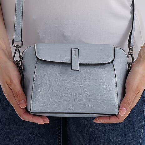 Genuine Leather- Crossbody Bag (Size - One Size)  Light Blue