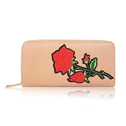 Leatherette Daliah Rose Purse Long - Light Pink