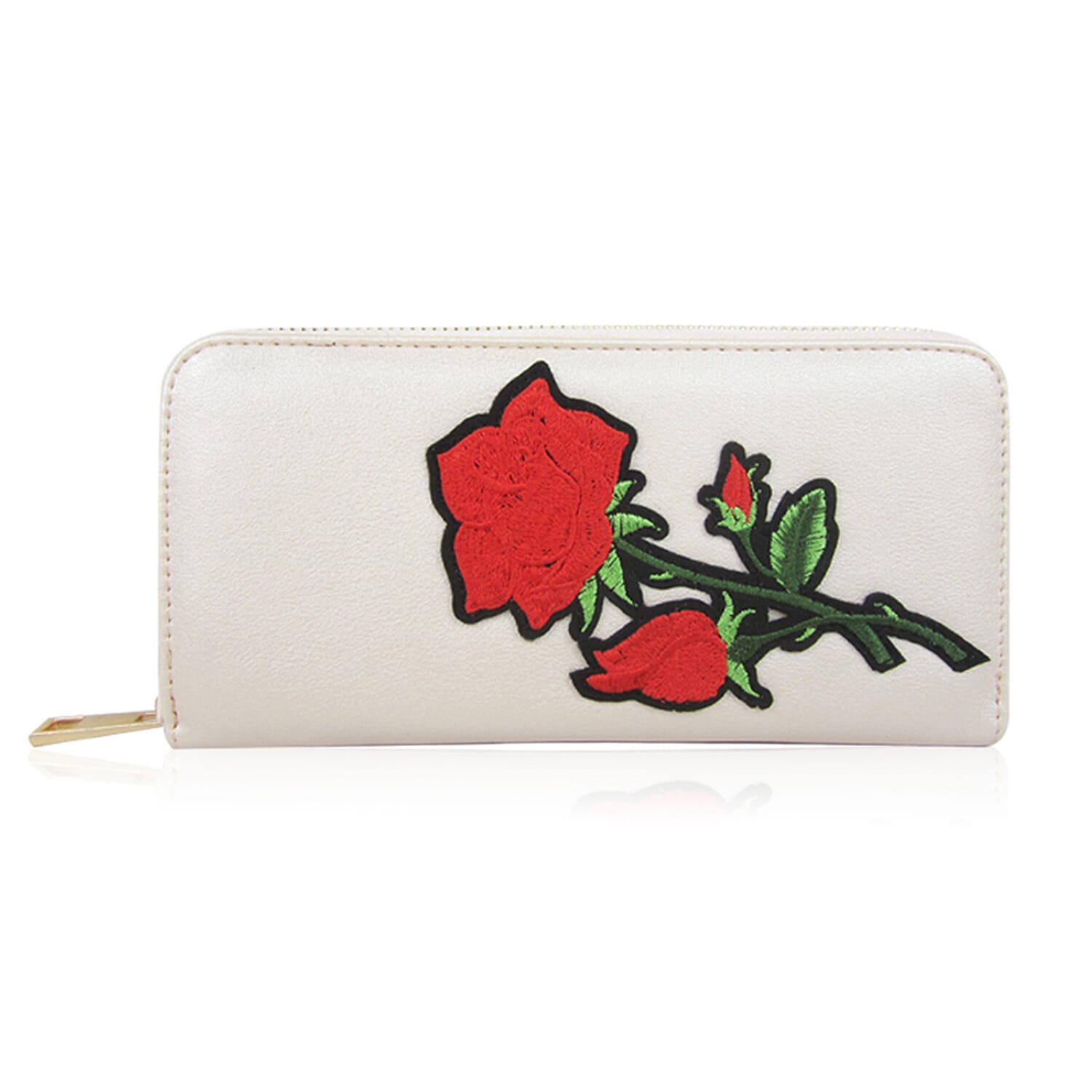 Leatherette Daliah Rose Purse Long - Gold
