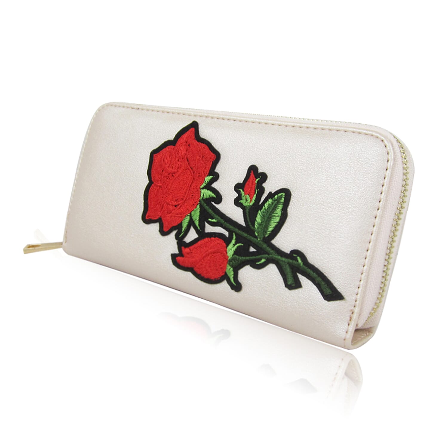 Leatherette Daliah Rose Purse Long - Gold