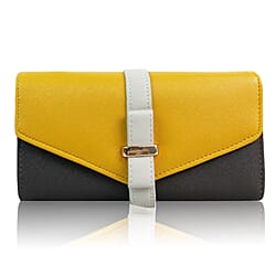 Leatherette Stefanie Colour Block Purse - Blue