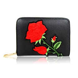 Mothers Day Gift Idea - Daliah Rose Printed Short Wallet - Black