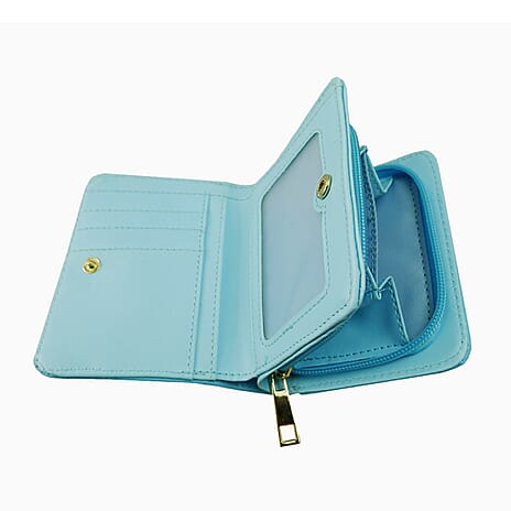 Leatherette Cat Small Purse - Blue With Complimentary Bag