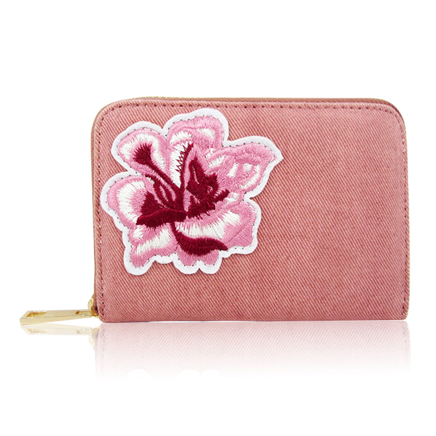 Bryony Denim Flower Purse - Pink