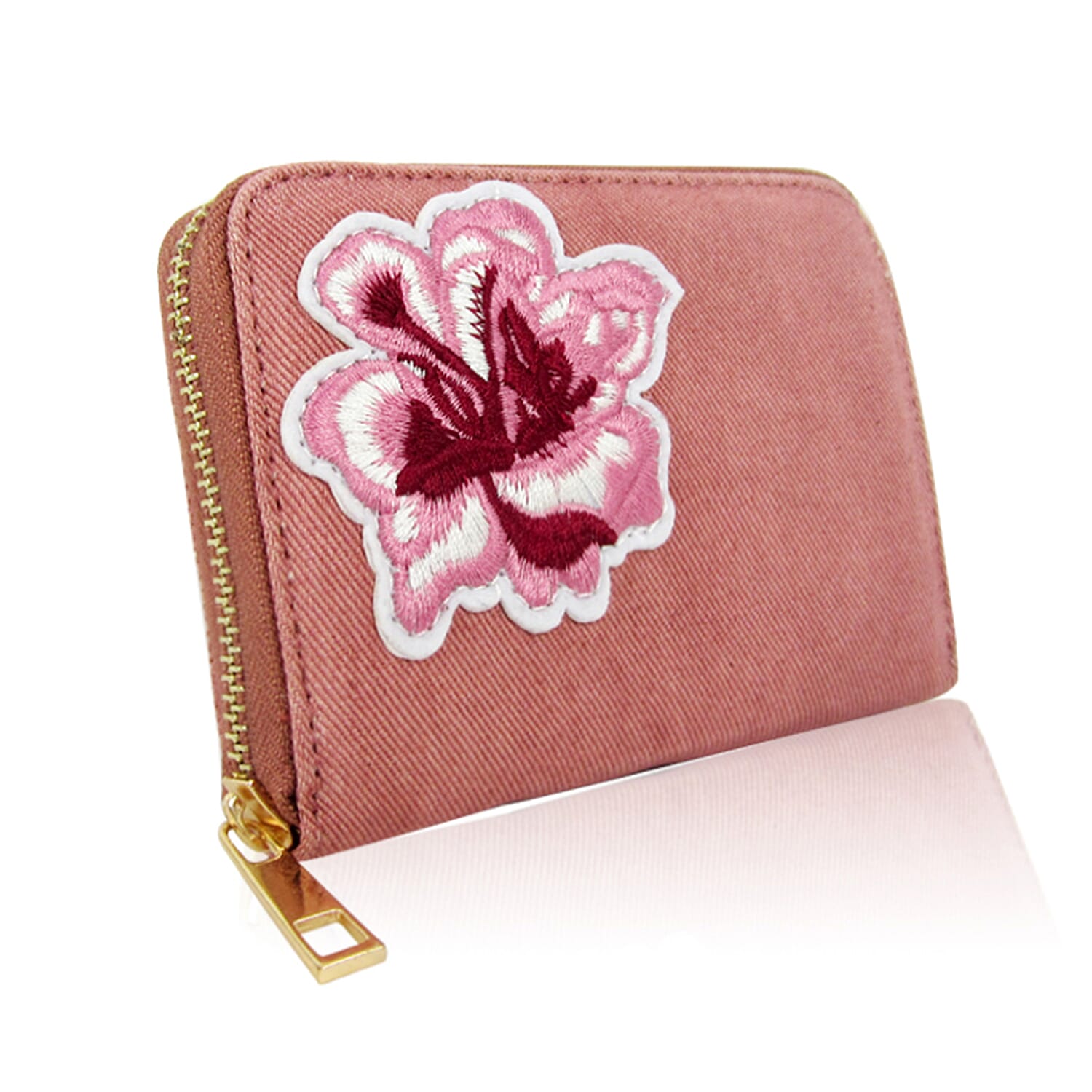 Bryony Denim Flower Purse - Pink