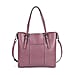 Stylish Genuine Leather Everyday Tote Bag With Adjustable Strap - Wine Red