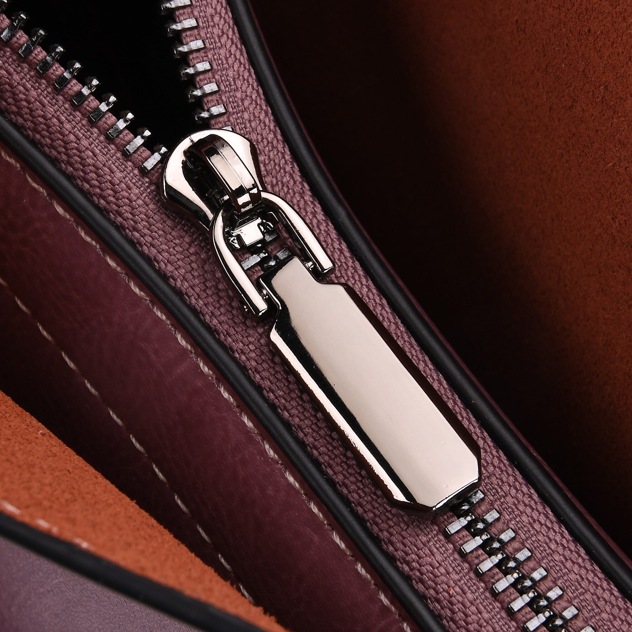 Stylish Genuine Leather Everyday Tote Bag With Adjustable Strap - Mauve