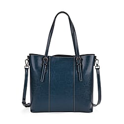 Stylish Genuine Leather Everyday Tote Bag With Adjustable Strap - Purple