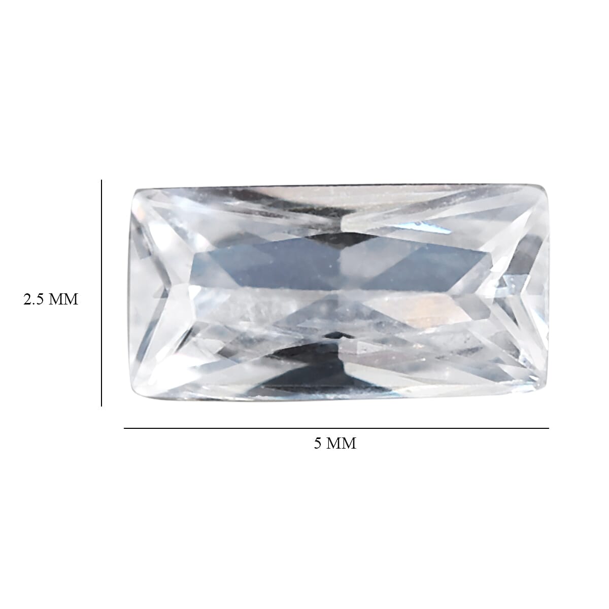 White Cubic Zirconia Baguette Gemstone 0.87 Ct. - 5x2.5 mm White Cubic Zirconia Baguette Gemstone 0.87 Ct. - 5x2.5 mm