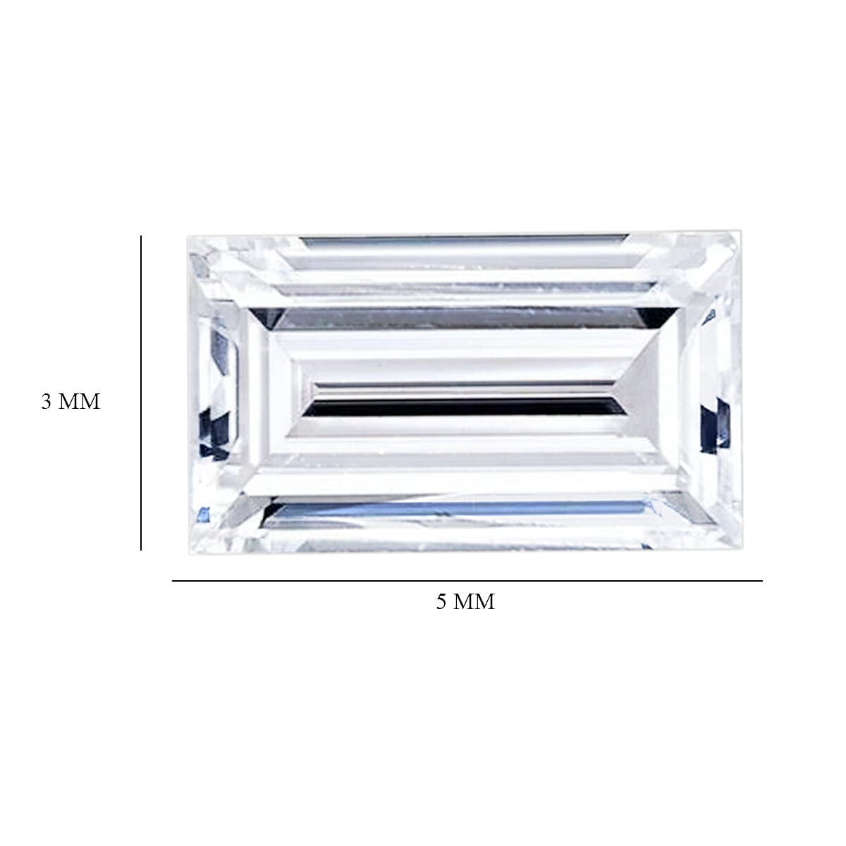 White Cubic Zirconia Baguette Gemstone 1.23 Ct. - 5x3 mm White Cubic Zirconia Baguette Gemstone 1.23 Ct. - 5x3 mm