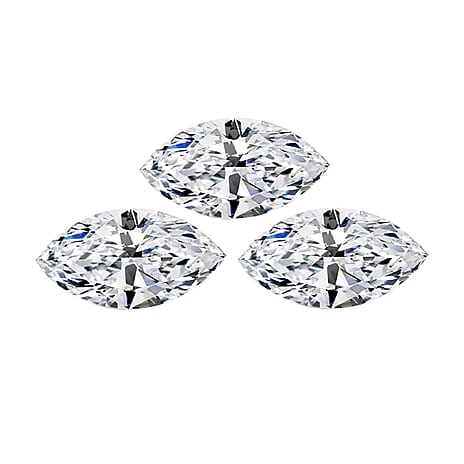 White Cubic Zirconia Marquee Gemstone 0.62 Ct. - 5x2.5 mm