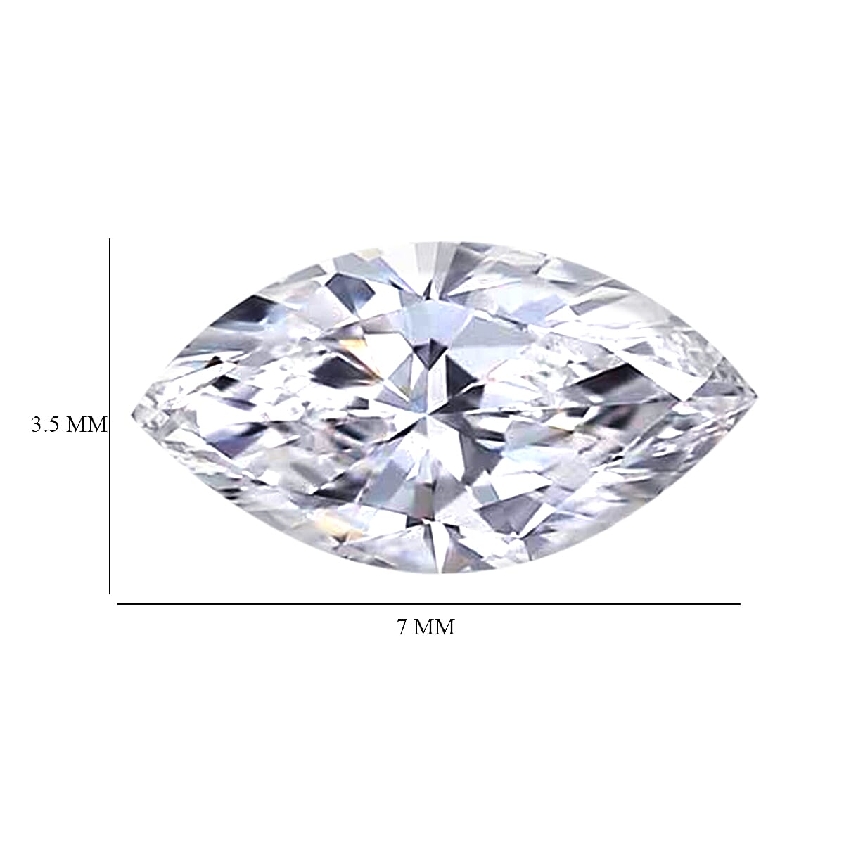 White Cubic Zirconia Marquee Gemstone 1.32 Ct. - 7x3.5 mm White Cubic Zirconia Marquee Gemstone 1.32 Ct. - 7x3.5 mm