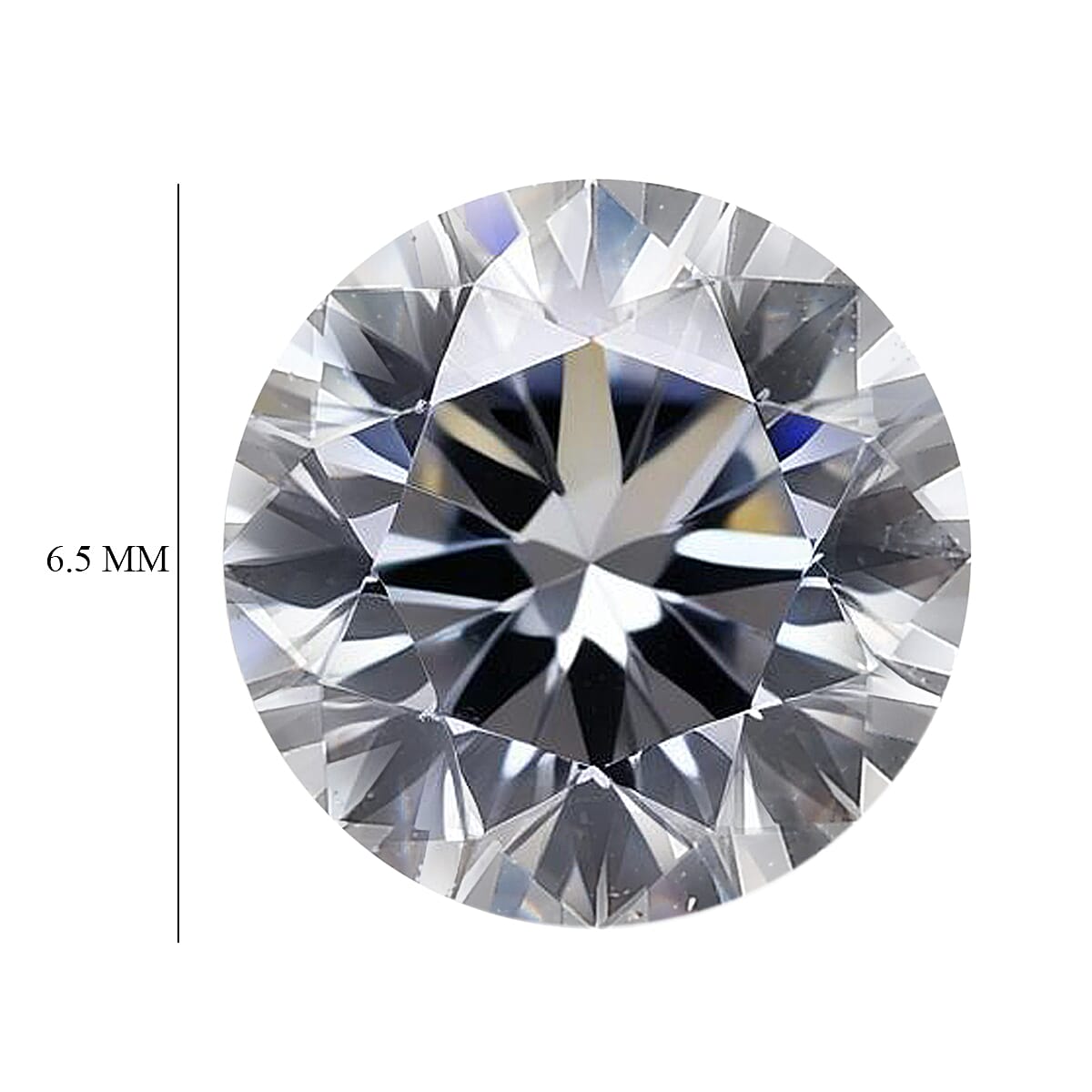 White Cubic Zirconia Round Shape Gemstone 1.7 Ct. - 6.5 mm