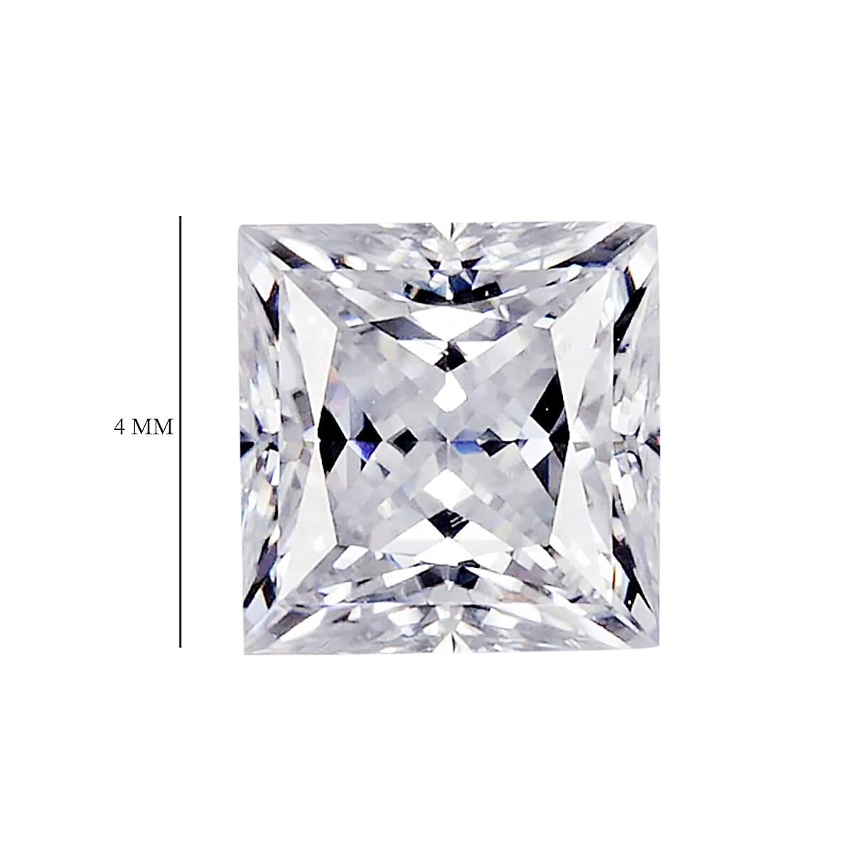White Cubic Zirconia Square Gemstone 1.48 Ct. - 4 mm White Cubic Zirconia Square Gemstone 1.48 Ct. - 4 mm