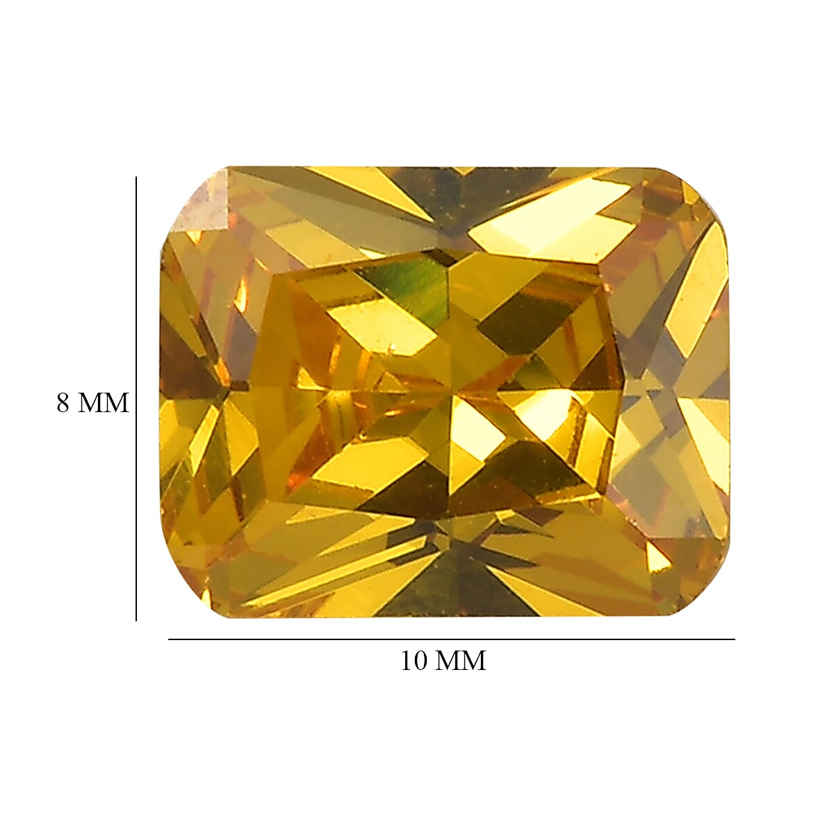 Yellow Cubic Zirconia Octagon Shape Gemstone 4.98 Ct. - 10x8 mm Yellow Cubic Zirconia Octagon Shape Gemstone 4.98 Ct. - 10x8 mm