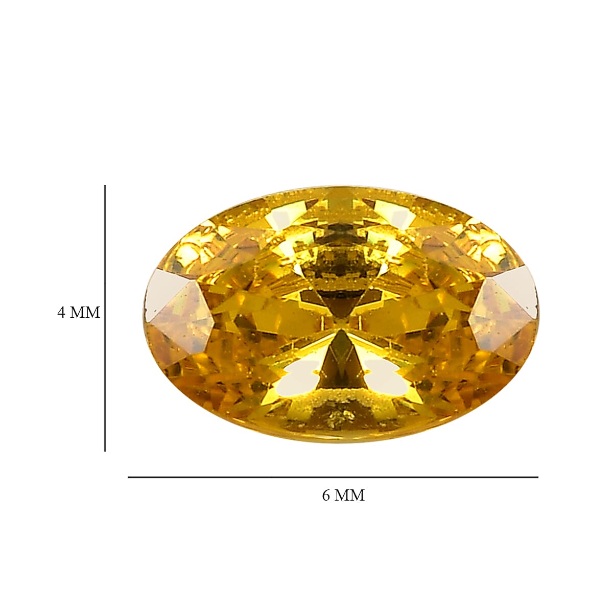 Yellow Cubic Zirconia Oval Shape Gemstone 1.88 Ct. - 6x4 mm Yellow Cubic Zirconia Oval Shape Gemstone 1.88 Ct. - 6x4 mm