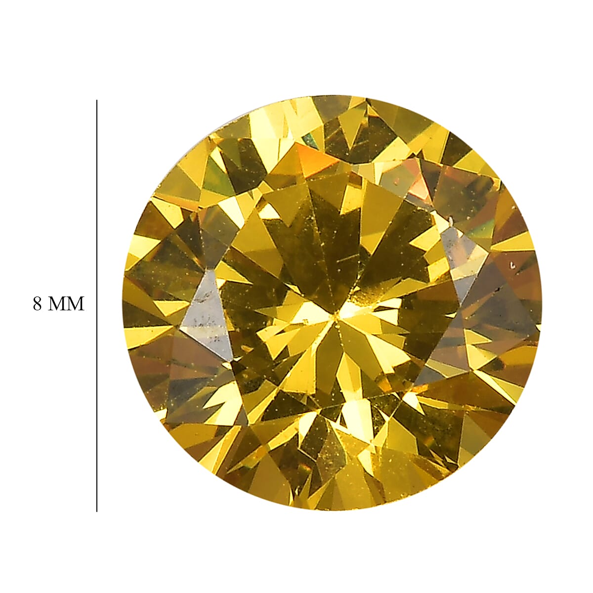 Yellow Cubic Zirconia Round Shape Gemstone 3.26 Ct. - 8 mm Yellow Cubic Zirconia Round Shape Gemstone 3.26 Ct. - 8 mm