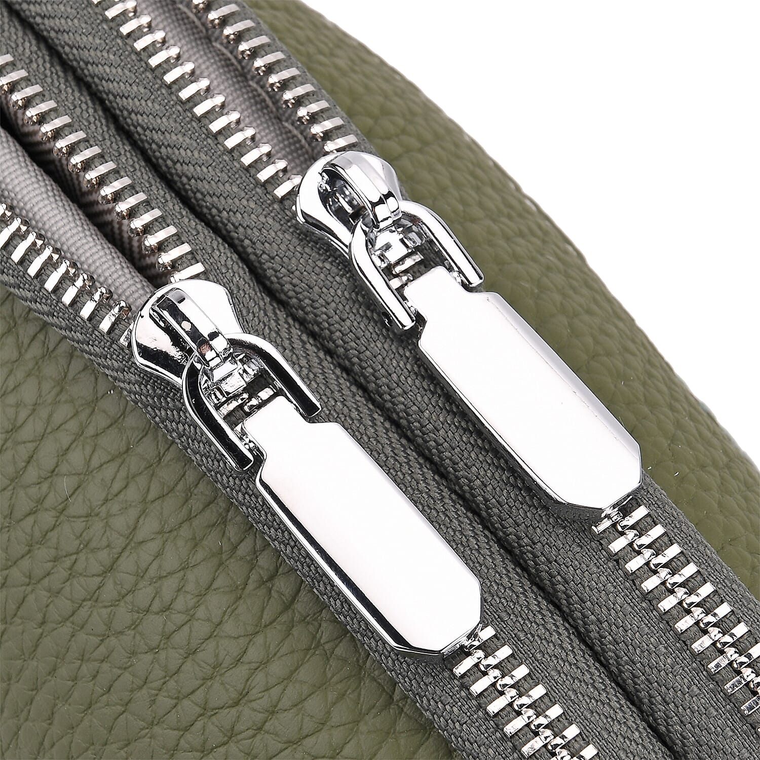 Genuine Leather Sling Crossbody Bag With Adjustable Shoulder Strap - Green