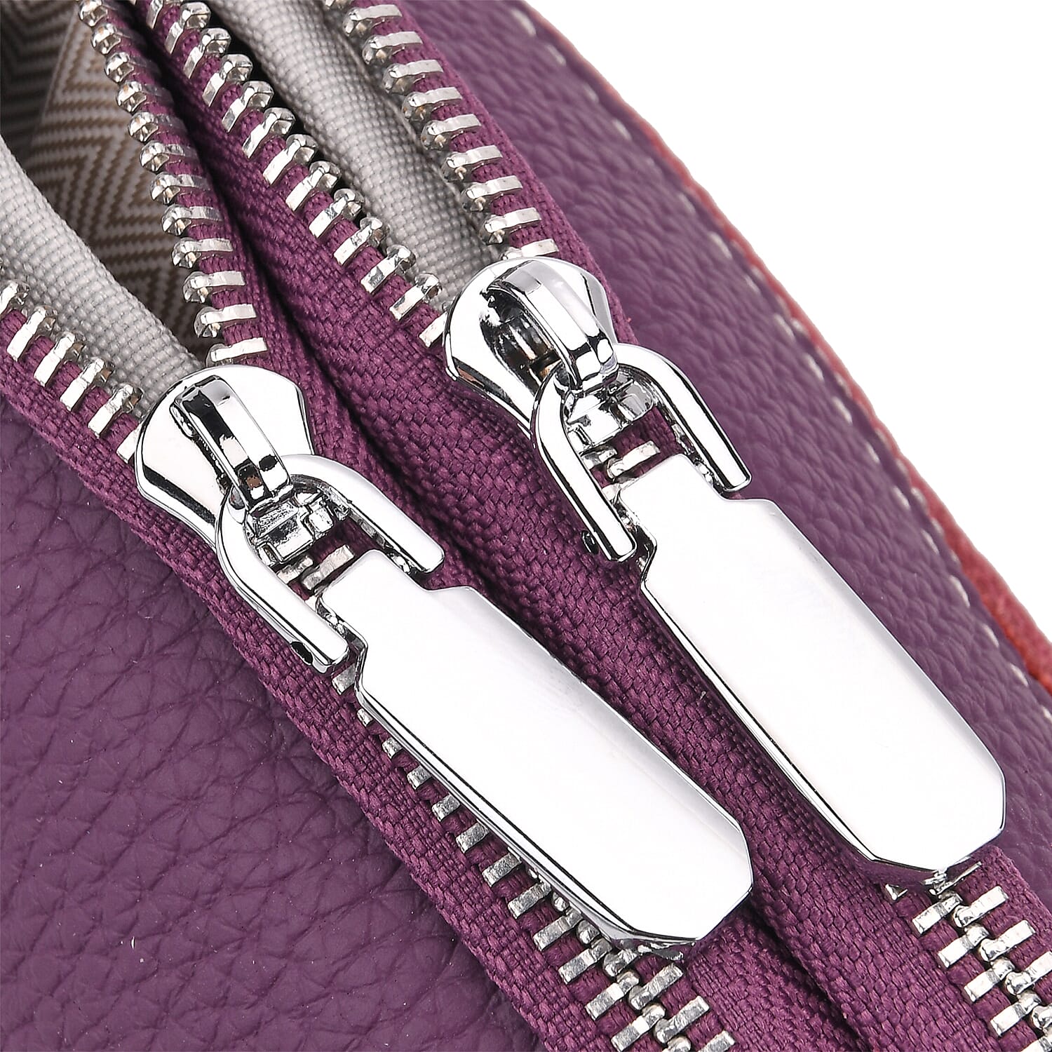 Genuine Leather Sling Crossbody Bag With Adjustable Shoulder Strap - Purple