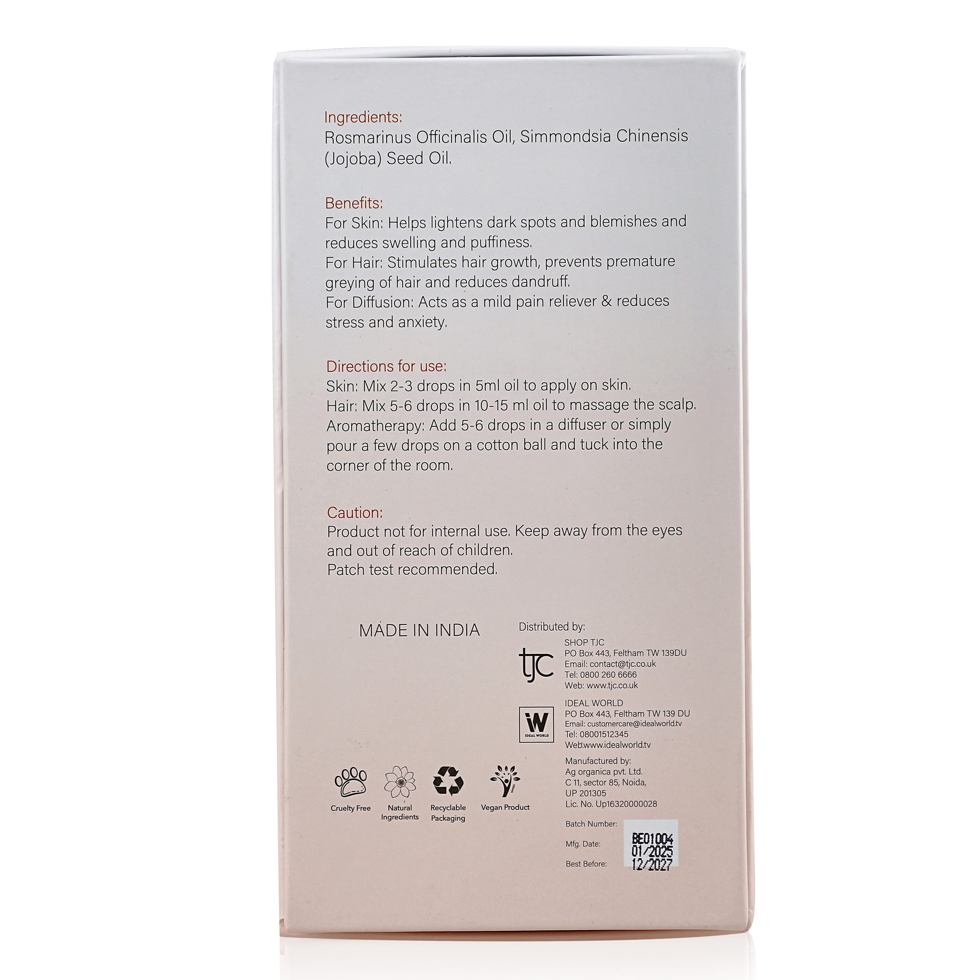 Marigold & Lotus Rosemary & Jojoba Oil 100% pure Marigold & Lotus Rosemary & Jojoba Oil 100% pure