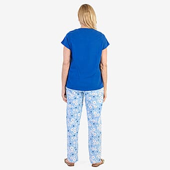 https://tjcuk.sirv.com/Products/80/7/8071963/100-Cotton-Ladies-Flower-Print-T-Shirt-Pants-PJ-Set-Size-M-Blue_8071963_2.jpg?w=342&h=342