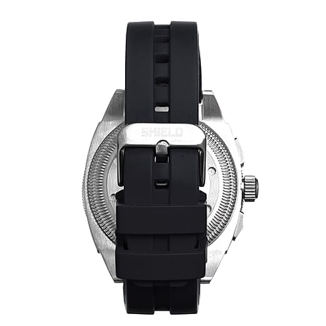 Shield Sonar Quartz Movt. 20ATM Water Resistance Black Dial Mens Watch with Black Strap