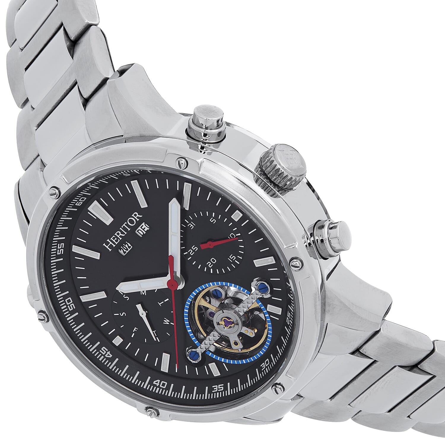 Heritor Automatic Mens Watch in Stainless Steel