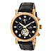 Heritor Winston Automatic Movt. 5ATM Water Resistance Black - Rose Dial Mens Watch with Black Leather Strap