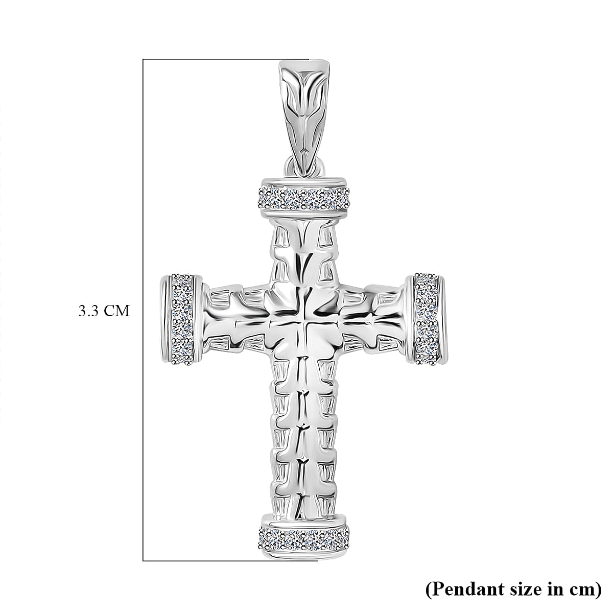 Luxuriant Diamond Lab Grown Diamond (SI-G-H) Cross Pendant in Rhodium Overlay Sterling Silver Luxuriant Diamond Lab Grown Diamond (SI-G-H) Cross Pendant in Rhodium Overlay Sterling Silver