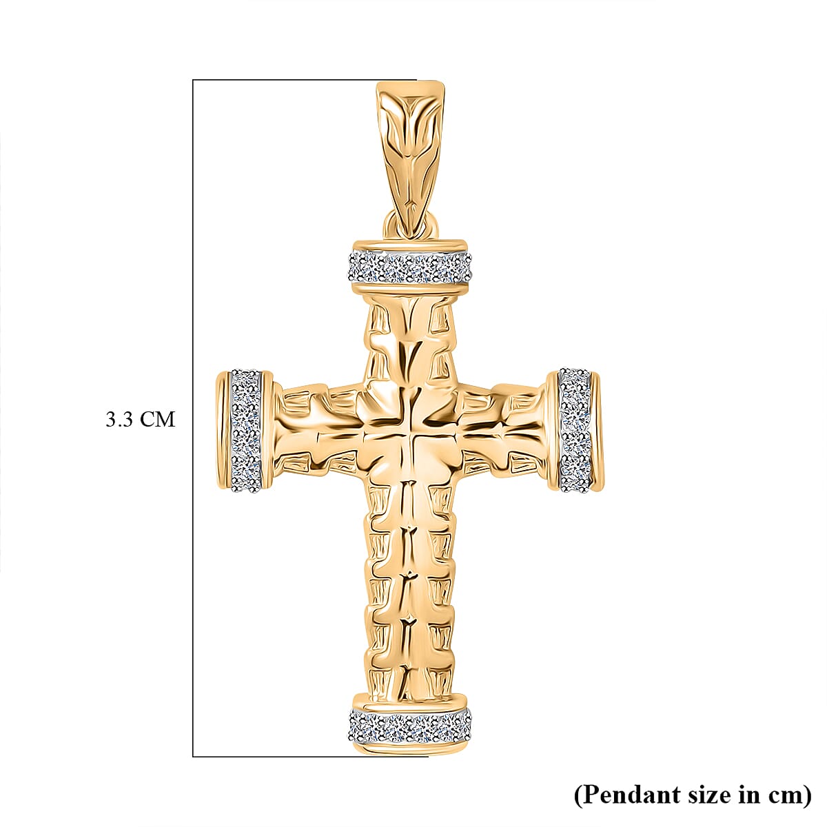 Luxuriant Diamond Lab Grown Diamond (SI-G-H) Cross Pendant in 18K Vermeil Yellow Gold Plated Sterling Silver Luxuriant Diamond Lab Grown Diamond (SI-G-H) Cross Pendant in 18K Vermeil Yellow Gold Plated Sterling Silver