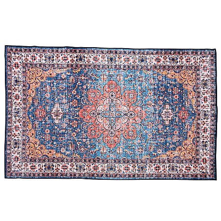 Vintage Printed Chenille Area Rug with Non-Slip Backing (180x120cm) - Multicolor Vintage Printed Chenille Area Rug with Non-Slip Backing (180x120cm) - Multicolor