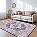Vintage Printed Chenille Area Rug with Non-Slip Backing (180x120cm) - Multicolor
