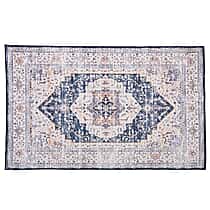 Vintage Printed Chenille Area Rug with Non-Slip Backing